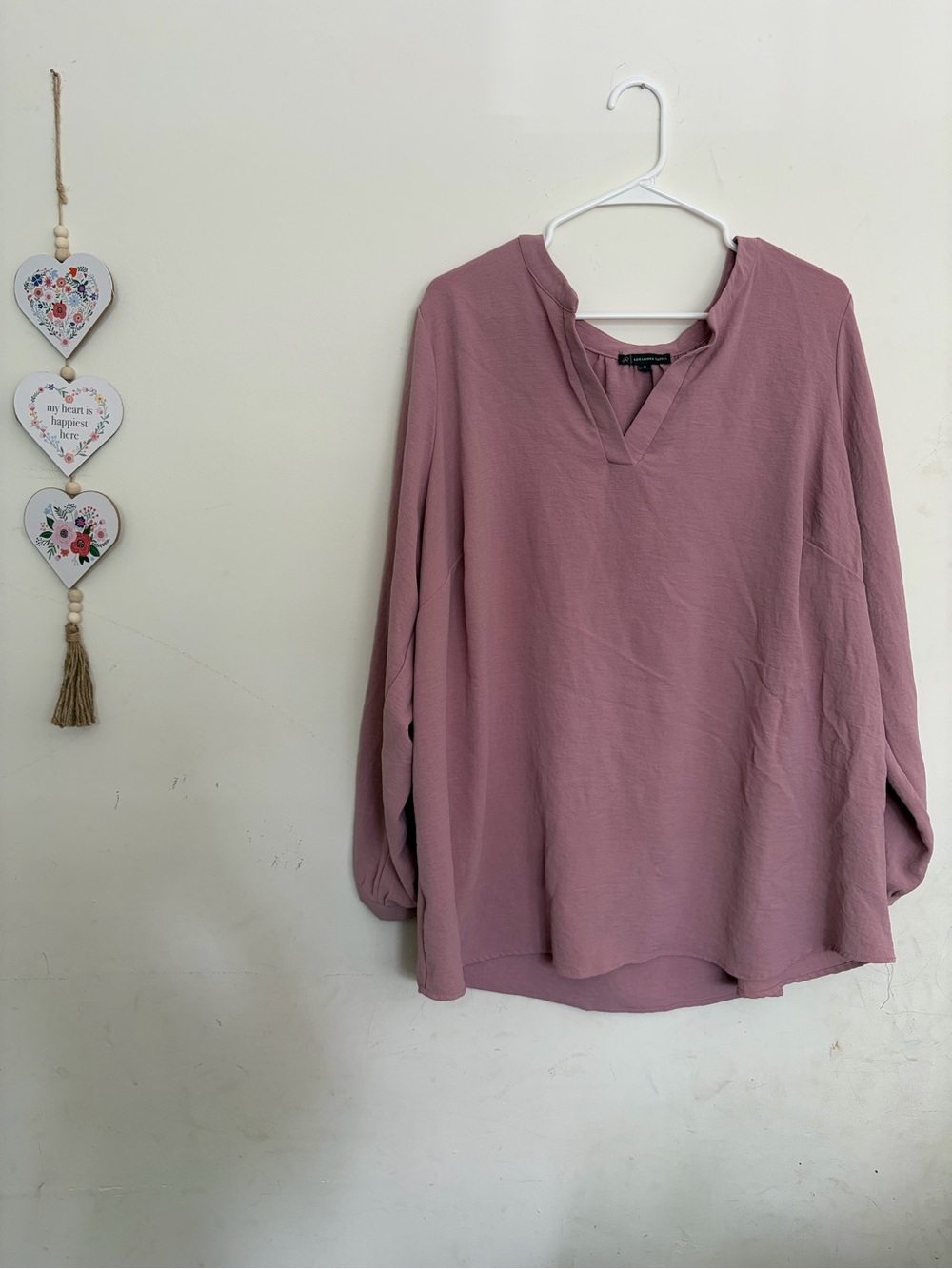 Adrianna Papell Lightweight Long Sleeve V-Neck Button Sleeve Plus Size 3X Office